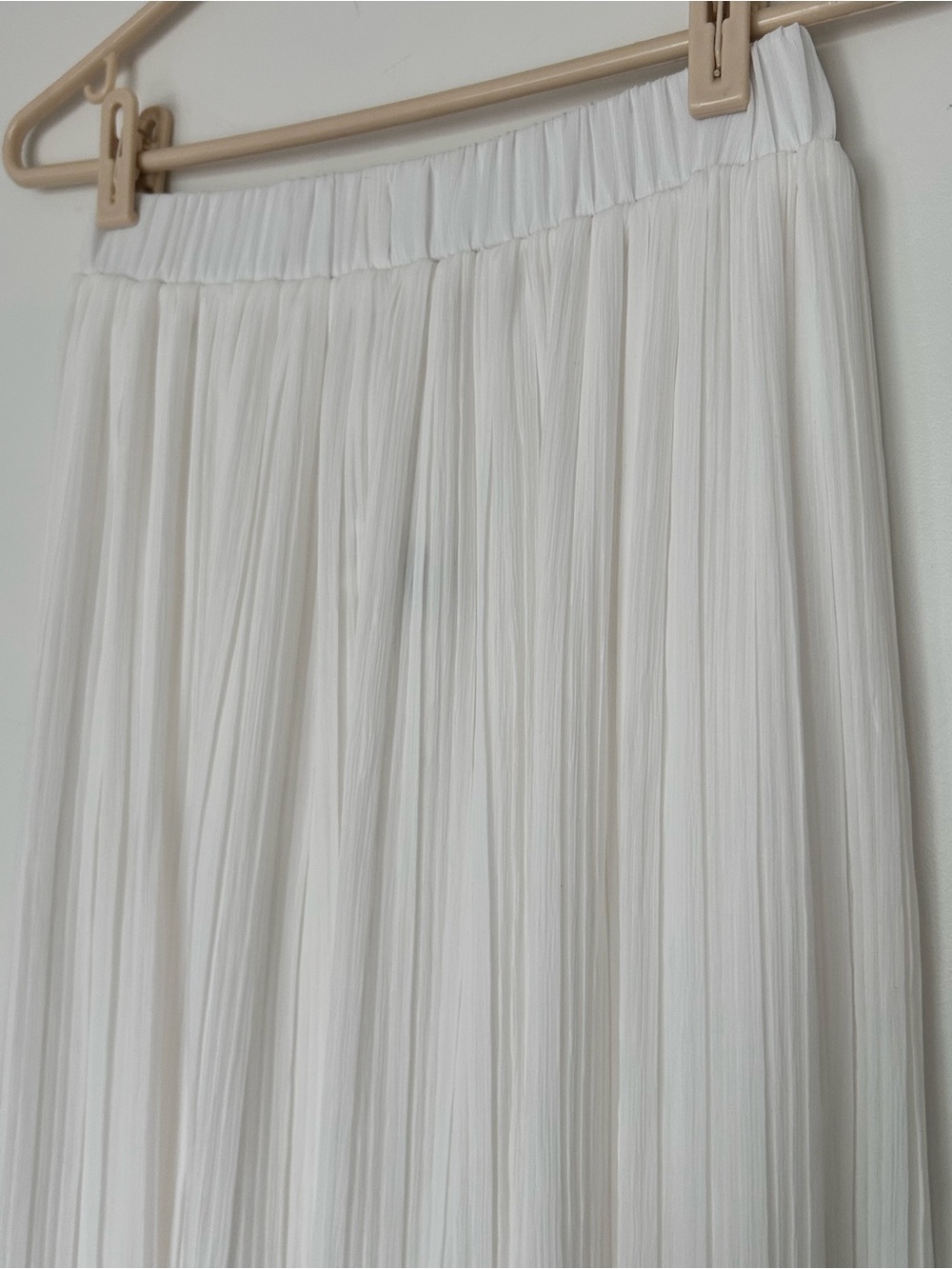 White pleated ruffle skirt lines elastic waist sz 6 - Picture 5 of 9